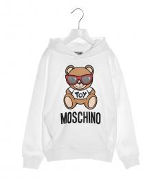 Moschino Little Boys White Teddy Sunglasses Sweatshirts