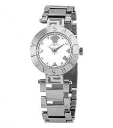 Versace Silver White Dial Watch