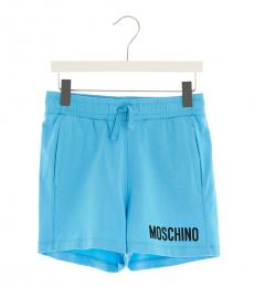 Moschino Little Boys Light Blue Logo Shorts