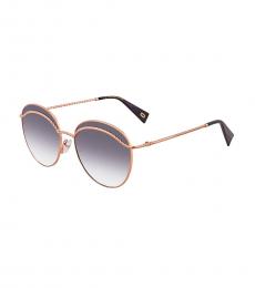 Marc Jacobs Gold-Dark Grey Gradient Round Sunglasses