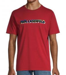 Karl Lagerfeld Red Pima Logo T-Shirt