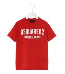 Dsquared2 Boys Red Logo T-Shirt