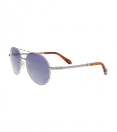 Roberto Cavalli Silver Aviator Sunglasses 