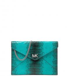 Michael Kors Tile Blue Envelope Medium Shoulder Bag