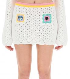 White Crochet Mini Skirt