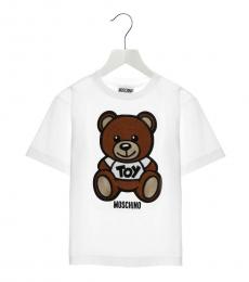 Moschino Girls White Teddy Patch T-Shirt