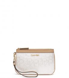 Calvin Klein Cement/Rye Embossed Monogram Wristlet