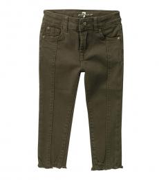 7 For All Mankind Little Girls Olive Ankle Skinny Pants