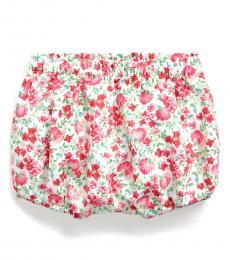 Ralph Lauren Baby Girls Cream Floral Bloomer Shorts