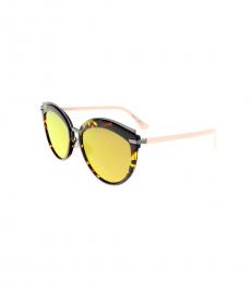 Christian Dior Havana Light Pink Round Sunglasses