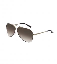Salvatore Ferragamo Shiny Brown Aviator Sunglasses