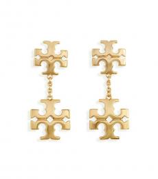 Gold Kira Linear Double Drop Earrings