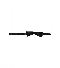 Dolce & Gabbana Black Floral Brocade Bow Tie