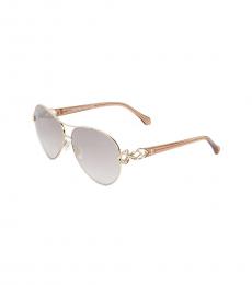 Roberto Cavalli Golden Brown Aviator Sunglasses