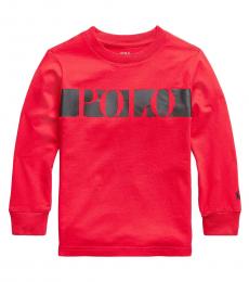 Ralph Lauren Little Boys Red Logo Jersey T-Shirt