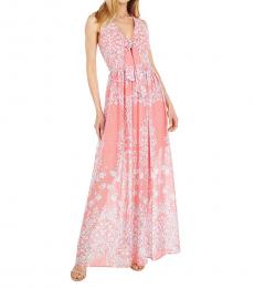 Coral Tie Front Gown