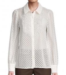 White Lace Puff-Sleeve Blouse