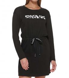 DKNY Black Drawstring Dress