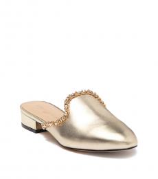 Light Gold Leather Mules