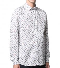 Etro White Paisley-Print Cotton Shirt