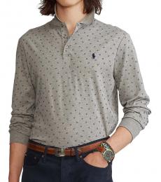 Grey Classic-Fit Long Sleeve Soft Polo