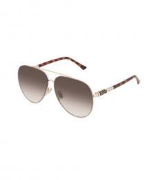 Grey Brown Gradient Aviator Sunglasses