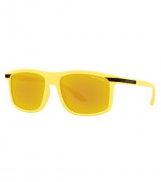 Armani Exchange Yellow Iridium Rectangular Sunglasses