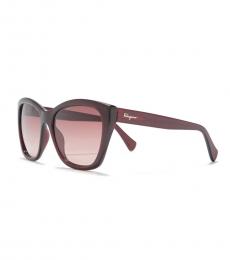 Maroon Square Cat Eye Sunglasses