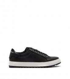 Karl Lagerfeld Black Leather Low Top Sneaker