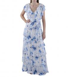 Ralph Lauren White V-neck Floral Print Dress