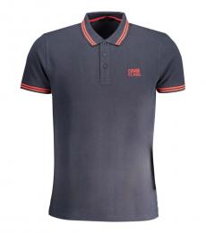 Cavalli Class Navy Blue Embroidered Logo Polo