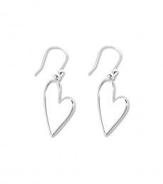 Lucky Brand Silver Heart Drop Earrings