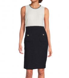 Karl Lagerfeld White Sleeveless Knit Sheath Dress