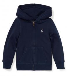 Ralph Lauren Little Girls French Navy French Terry Hoodie
