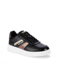Black Giltter Striped Sneakers