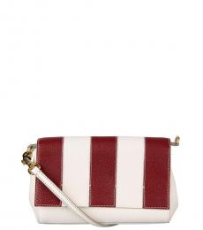 Dolce & Gabbana White Striped Mini Shoulder Bag