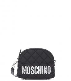Moschino Black Quilted Mini Crossbody Bag