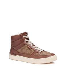 Coach Brown Signature High Top Sneakers