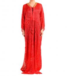 Just Cavalli Red Printed Maxi Dress
