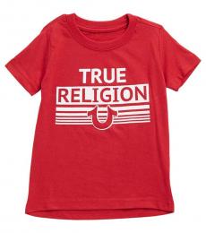 True Religion Little Boys Red Striped Logo T-Shirt