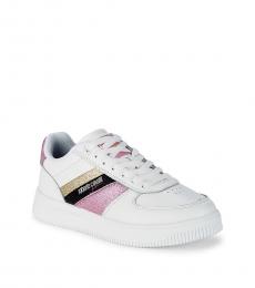 White Multi Glitter Platform Sneakers