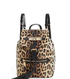 Moschino Leopard Print Small Backpack