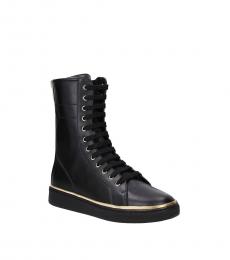 Balmain Black Lace Up Ankle Boots