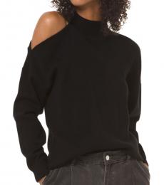 Michael Kors Black Asymmetric Turtleneck Sweater