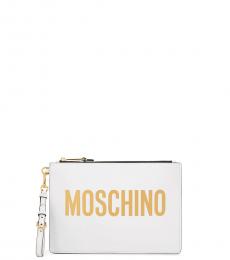 Moschino White Logo Clutch