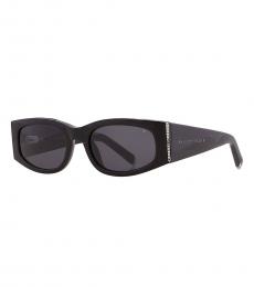 Philipp Plein Black Grey Oval Sunglasses