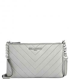 Karl Lagerfeld Eclipse Gray Quilted Medium Crossbody