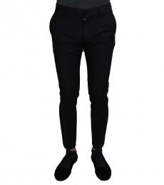 Dolce & Gabbana Black Wool Stretch Formal Trousers