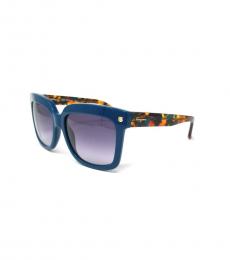 Salvatore Ferragamo Petrol Blue Groovy Sunglasses