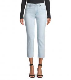 AG Adriano Goldschmied Blue Isabelle Cropped Skinny Jeans
